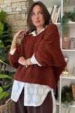 Hygge Boucle Slouch Knit Rust